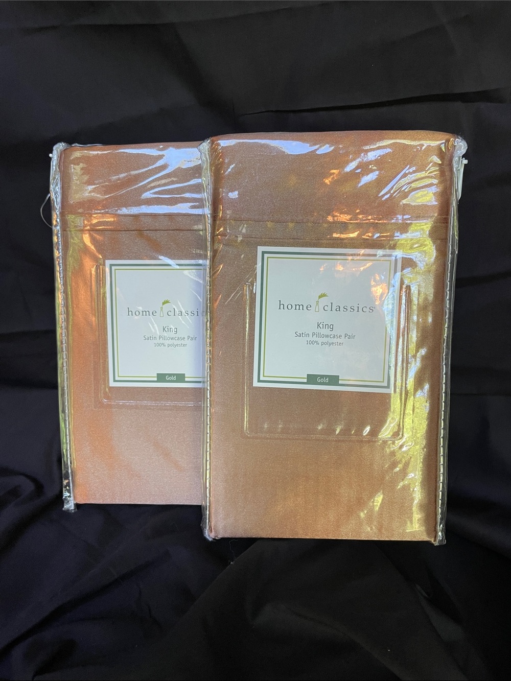 ❤️ 4 NWT NEW Home Classics King Satin Pillowcase 2 Pair - Gold Shimmer